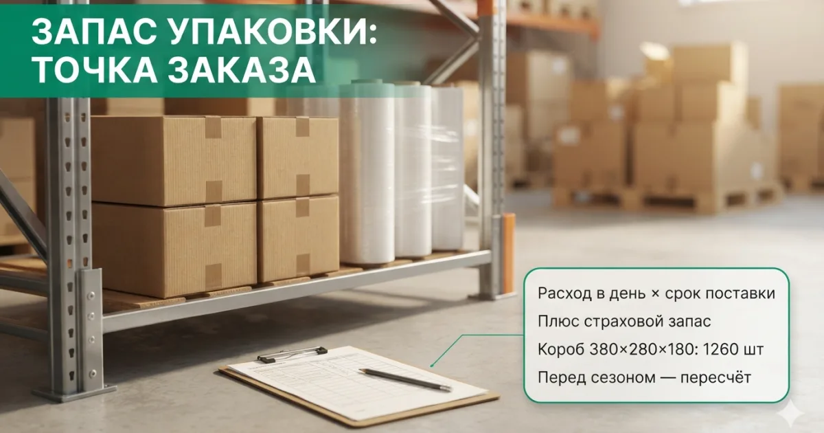 Запас упаковки: как посчитать точку заказа
