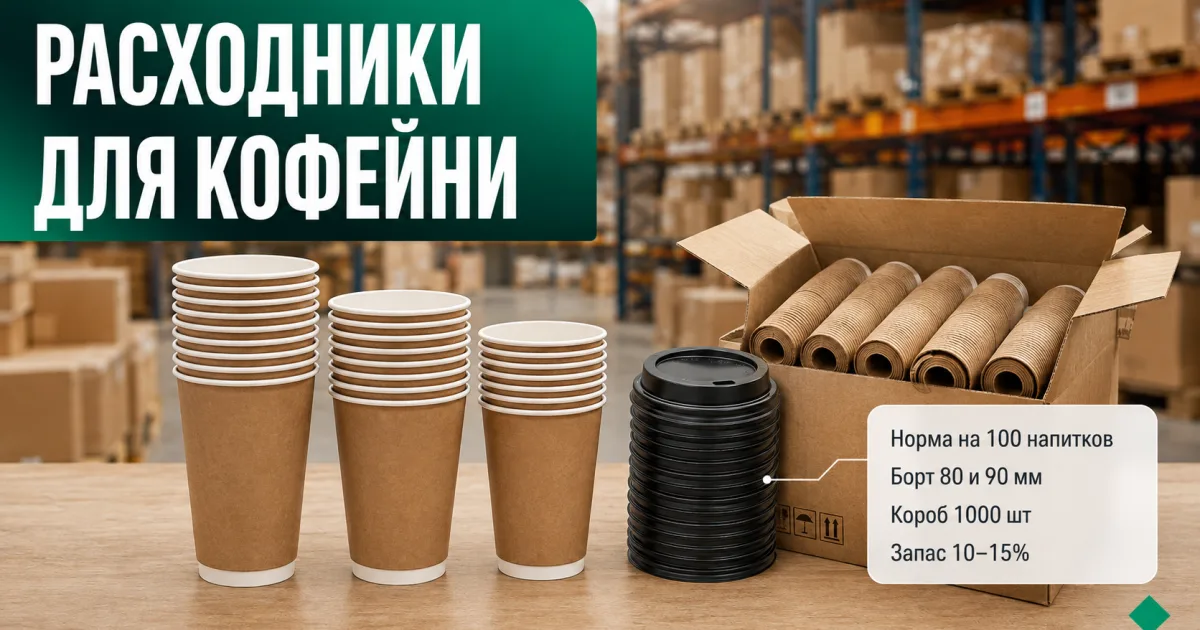 Расходники для кофейни: нормы расхода и сколько закупать на месяц