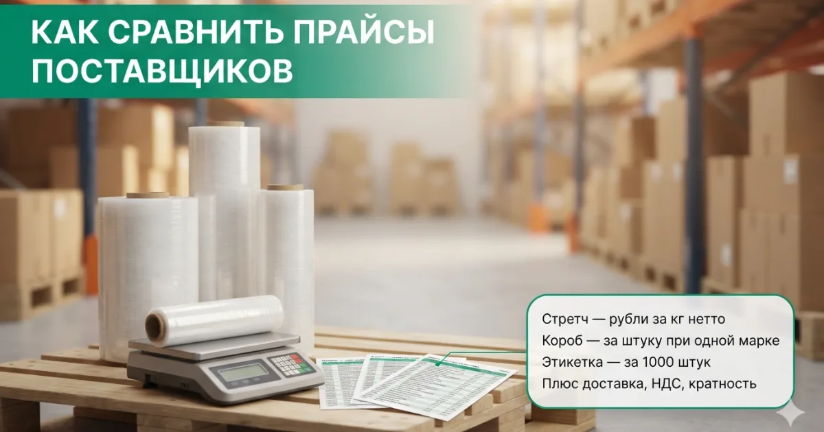 Как сравнить прайсы поставщиков упаковки