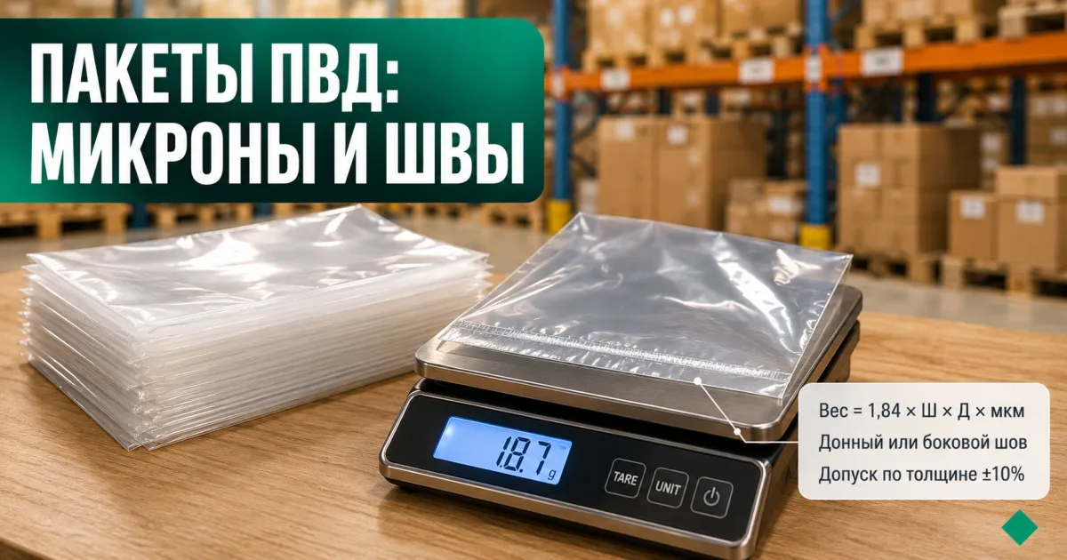 Пакеты ПВД: толщина, тип шва и как поймать недовес