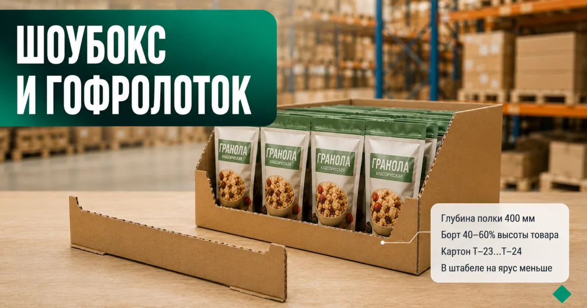 Шоубокс, гофролоток и SRP: когда полочная упаковка окупается
