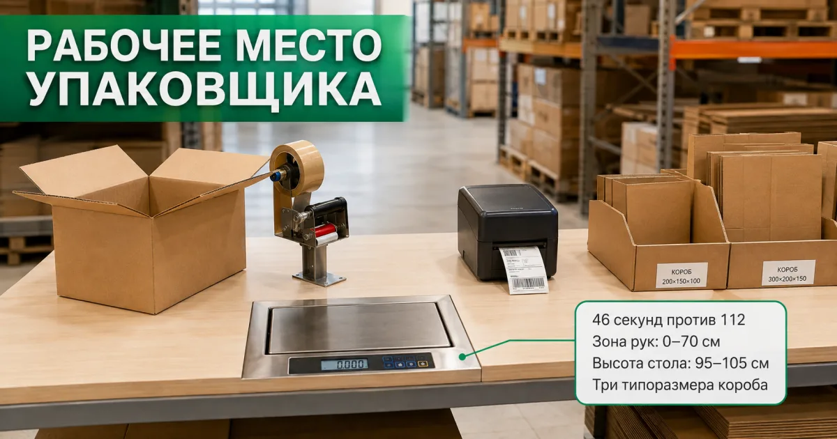 Рабочее место упаковщика: как участок теряет треть производительности