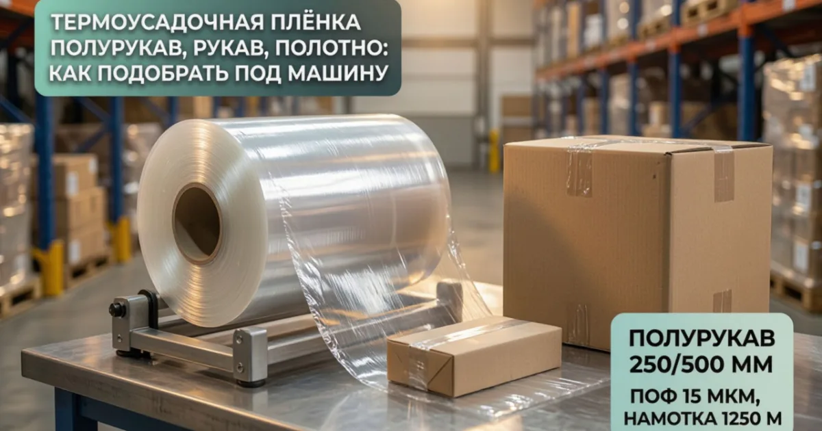 Термоусадочная плёнка полурукав, рукав, полотно: как подобрать под машину