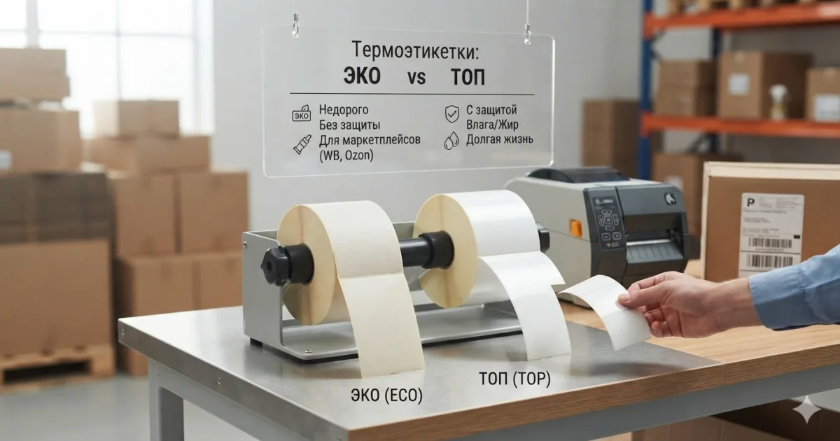 Термоэтикетки ЭКО vs ТОП — отличия и что нужно для маркетплейсов