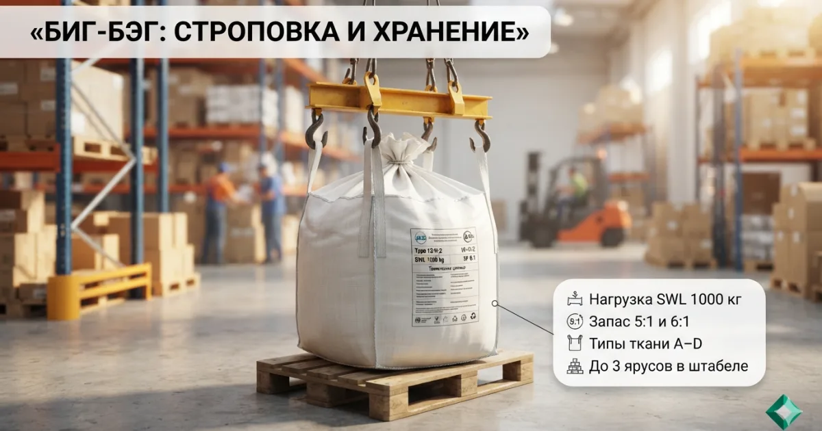 Биг-бэг: строповка, штабелирование и сколько раз можно использовать
