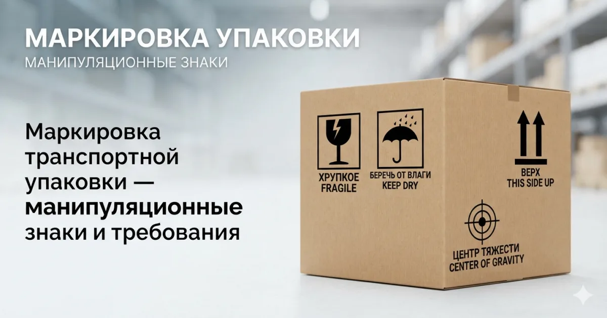 Маркировка транспортной упаковки — манипуляционные знаки и требования