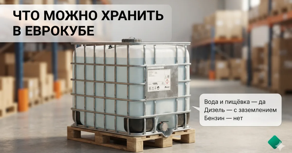 Что можно хранить в еврокубе — вода, топливо, химия и пищёвка