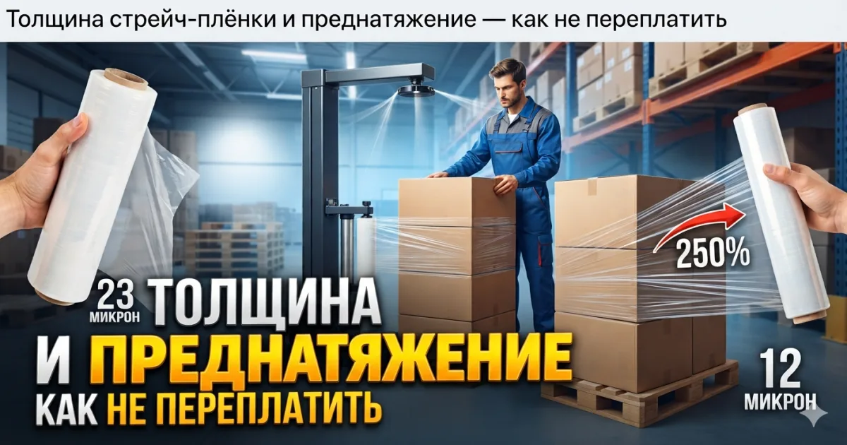 Толщина стрейч-плёнки и преднатяжение — как не переплатить