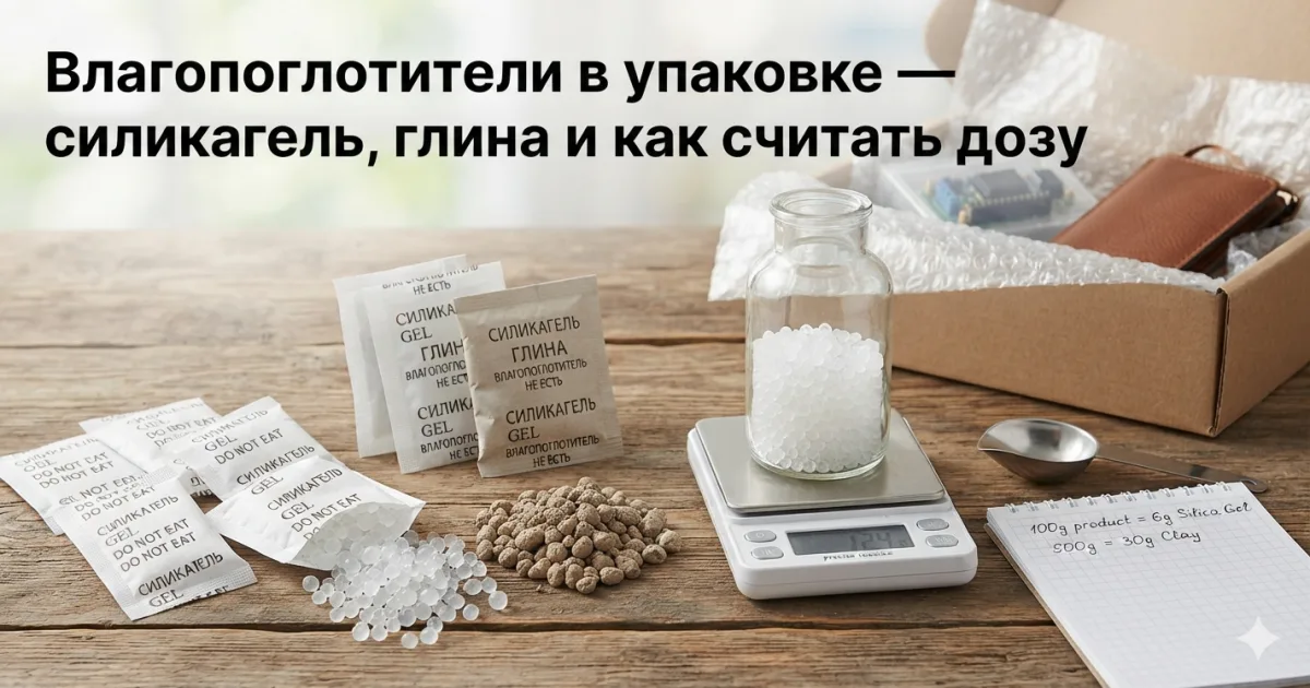 Влагопоглотители в упаковке — силикагель, глина и как считать дозу